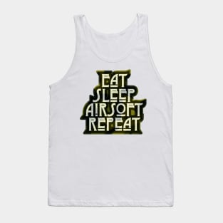 Eat.Sleep.Airsoft.Repeat Green Camo Style Tank Top